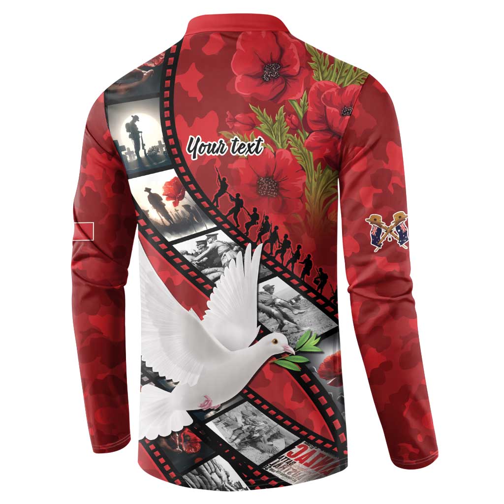 Personalised Tonga ANZAC 1915-2026 Filmstrip Button Sweatshirt Lest We Forget 25 April LT9 - Polynesian Pride