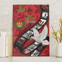 Personalised Tonga ANZAC 1915-2026 Filmstrip Canvas Wall Art Lest We Forget 25 April LT9 Without Frame Red - Polynesian Pride