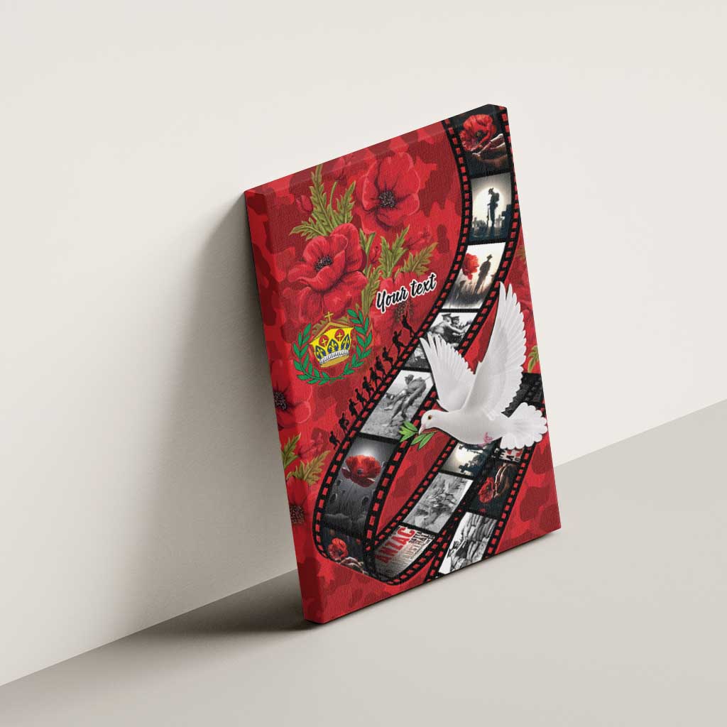 Personalised Tonga ANZAC 1915-2026 Filmstrip Canvas Wall Art Lest We Forget 25 April LT9 - Polynesian Pride