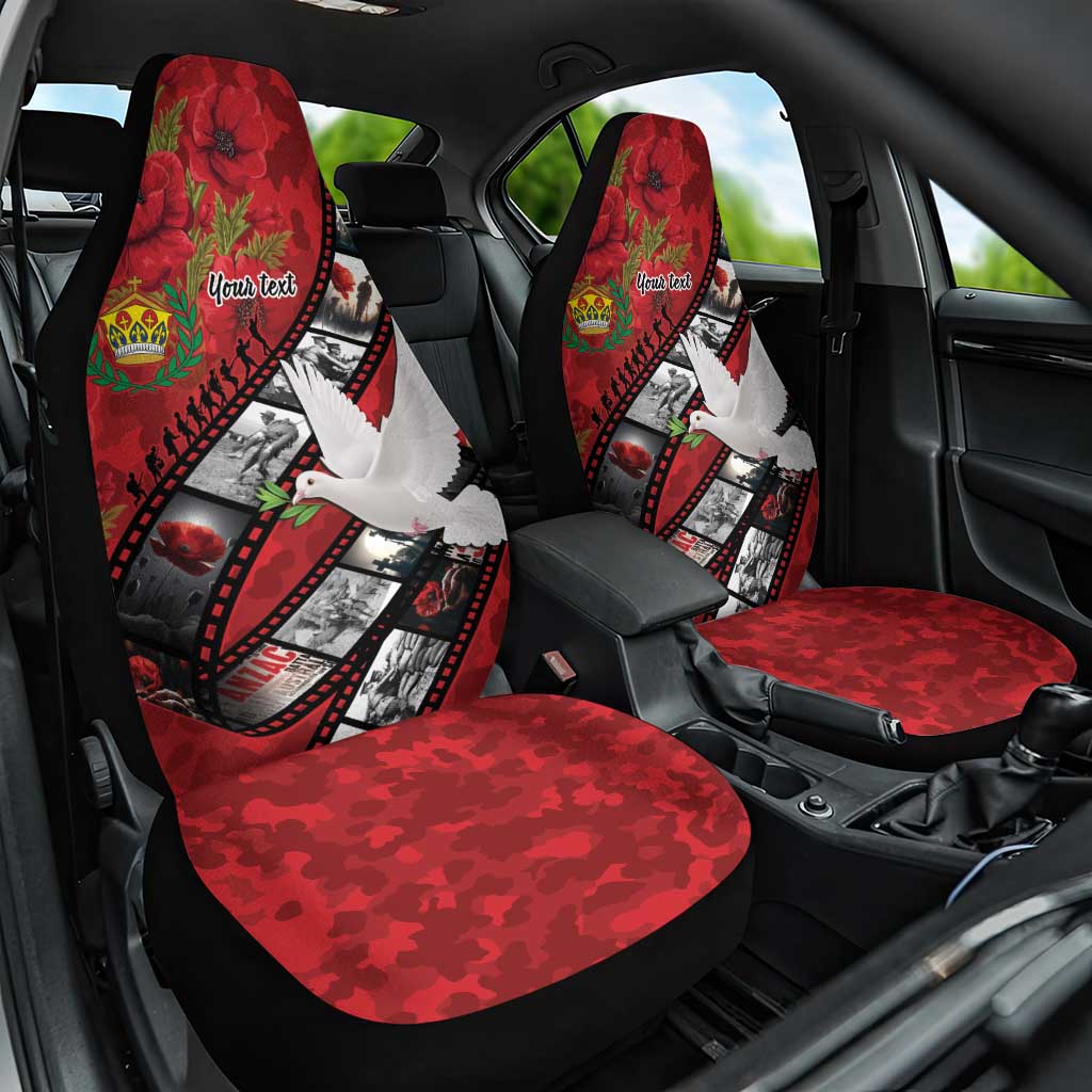 Personalised Tonga ANZAC 1915-2026 Filmstrip Car Seat Cover Lest We Forget 25 April LT9 One Size Red - Polynesian Pride