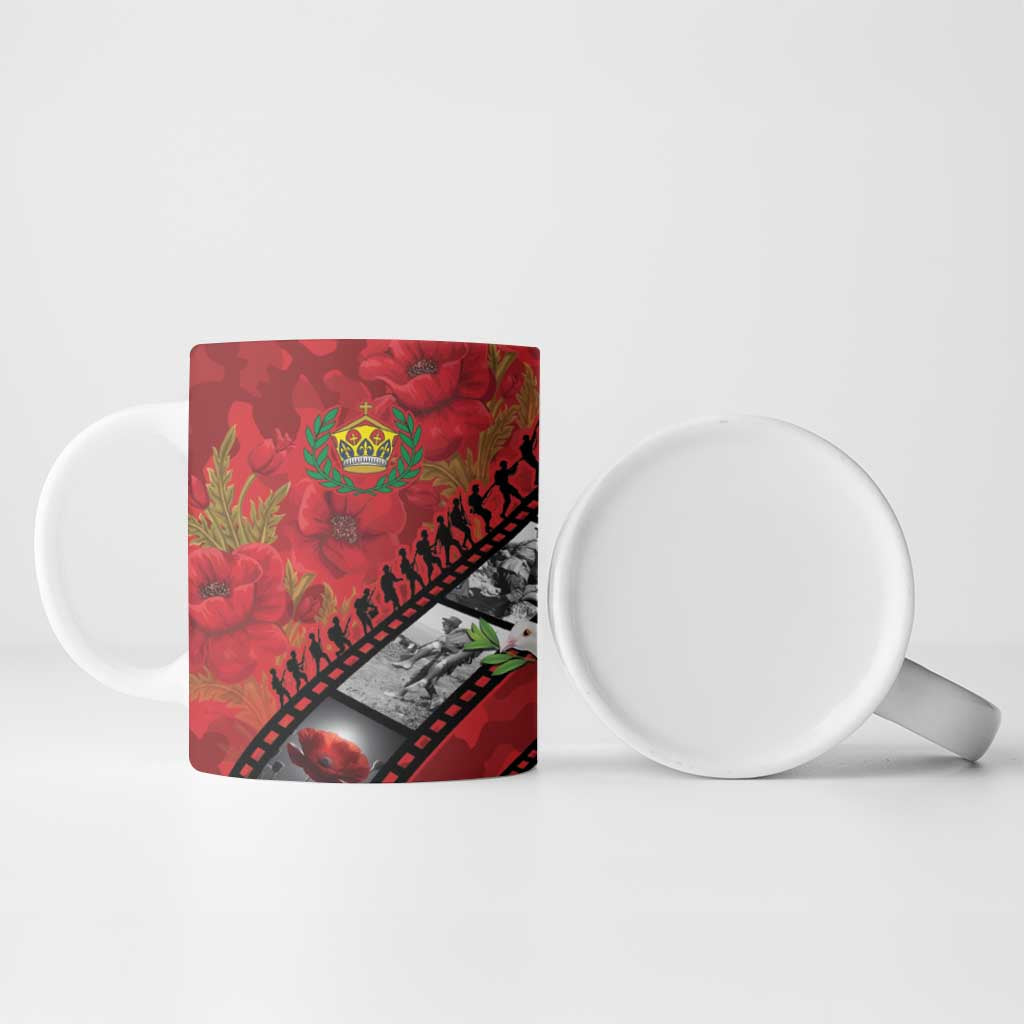 Personalised Tonga ANZAC 1915-2026 Filmstrip Ceramic Mug Lest We Forget 25 April LT9 - Polynesian Pride