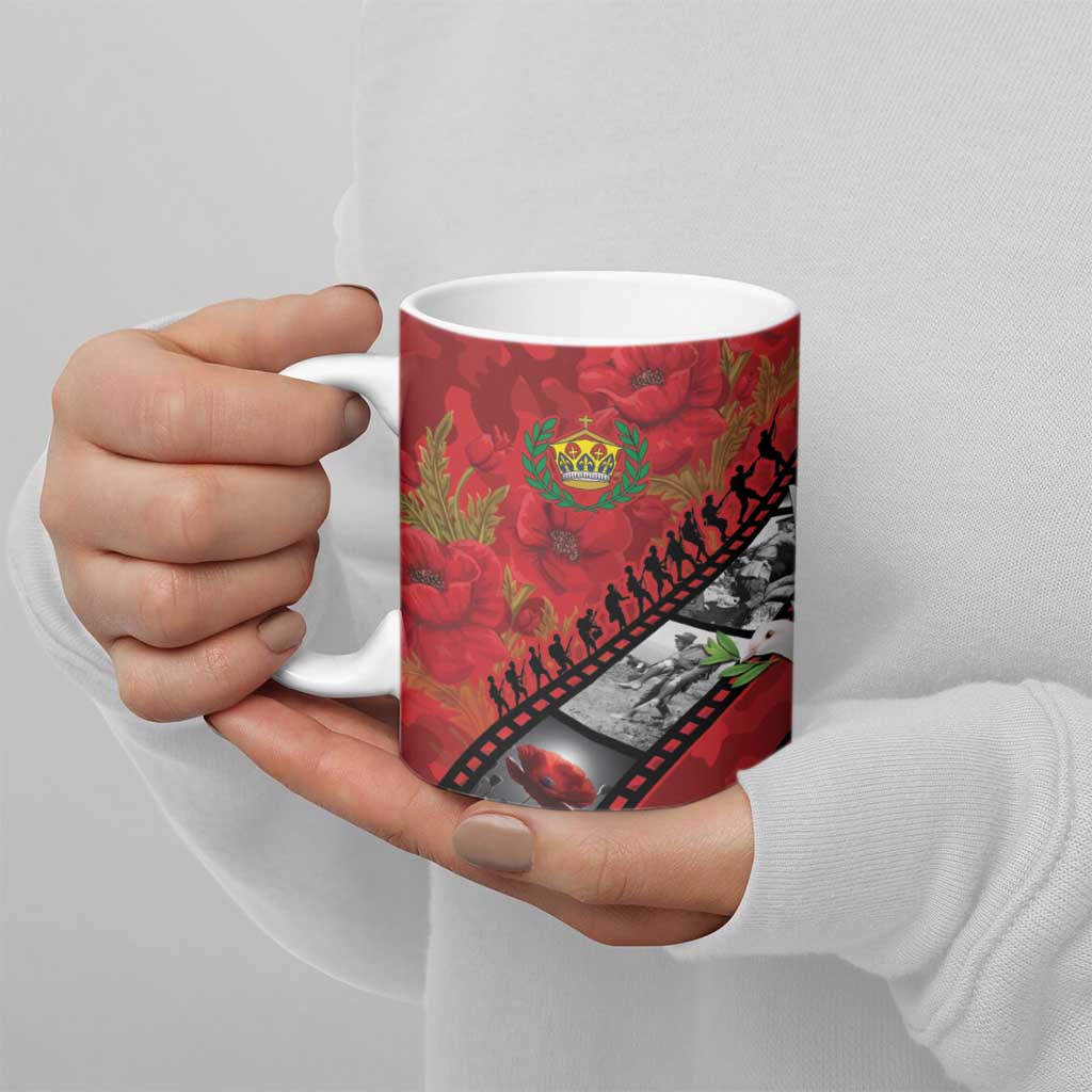 Personalised Tonga ANZAC 1915-2026 Filmstrip Ceramic Mug Lest We Forget 25 April LT9 - Polynesian Pride