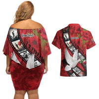 Personalised Tonga ANZAC 1915-2026 Filmstrip Couples Matching Off Shoulder Short Dress and Hawaiian Shirt Lest We Forget 25 April