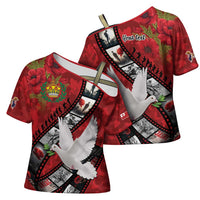 Personalised Tonga ANZAC 1915-2026 Filmstrip Cross Shoulder Shirt Lest We Forget 25 April LT9 - Polynesian Pride