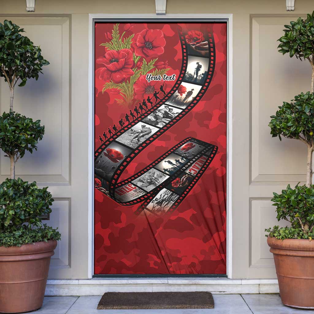 Personalised Tonga ANZAC 1915-2026 Filmstrip Door Cover Lest We Forget 25 April LT9 Red - Polynesian Pride