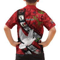 Personalised Tonga ANZAC 1915-2026 Filmstrip Family Matching Off The Shoulder Long Sleeve Dress and Hawaiian Shirt Lest We Forget 25 April