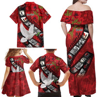 Personalised Tonga ANZAC 1915-2026 Filmstrip Family Matching Off Shoulder Maxi Dress and Hawaiian Shirt Lest We Forget 25 April