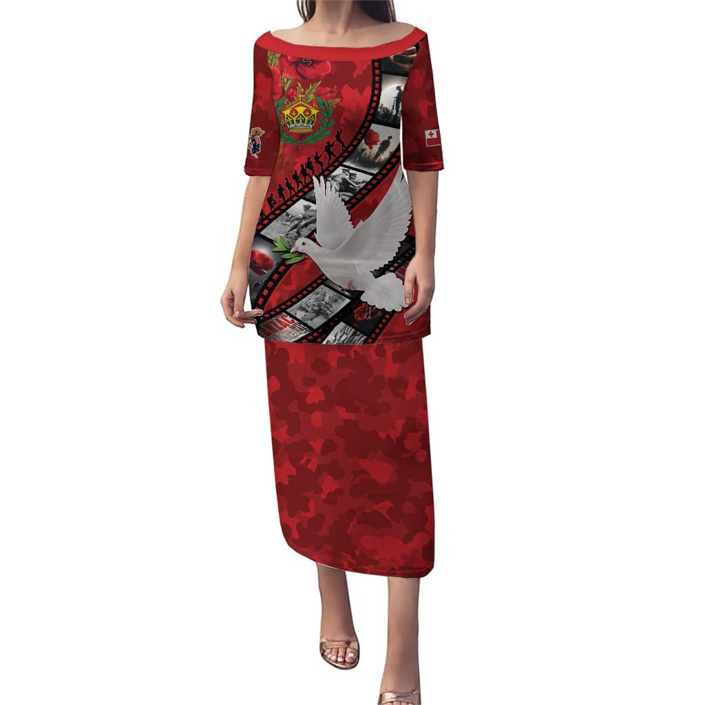 Personalised Tonga ANZAC 1915-2026 Filmstrip Family Matching Puletasi and Hawaiian Shirt Lest We Forget 25 April