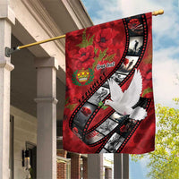 Personalised Tonga ANZAC 1915-2026 Filmstrip Garden Flag Lest We Forget 25 April LT9 House Flag Red - Polynesian Pride