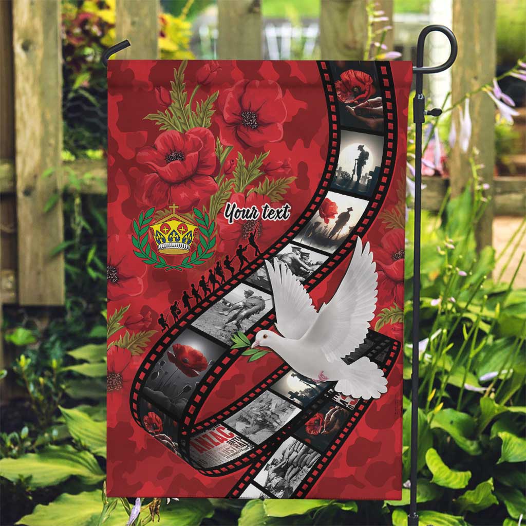Personalised Tonga ANZAC 1915-2026 Filmstrip Garden Flag Lest We Forget 25 April LT9 Garden Flag Red - Polynesian Pride