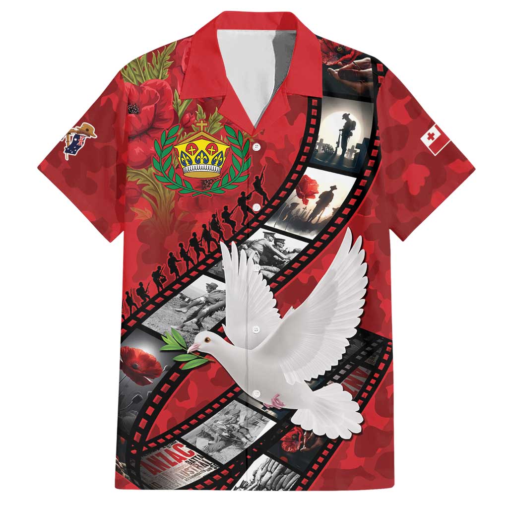 Personalised Tonga ANZAC 1915-2026 Filmstrip Hawaiian Shirt Lest We Forget 25 April