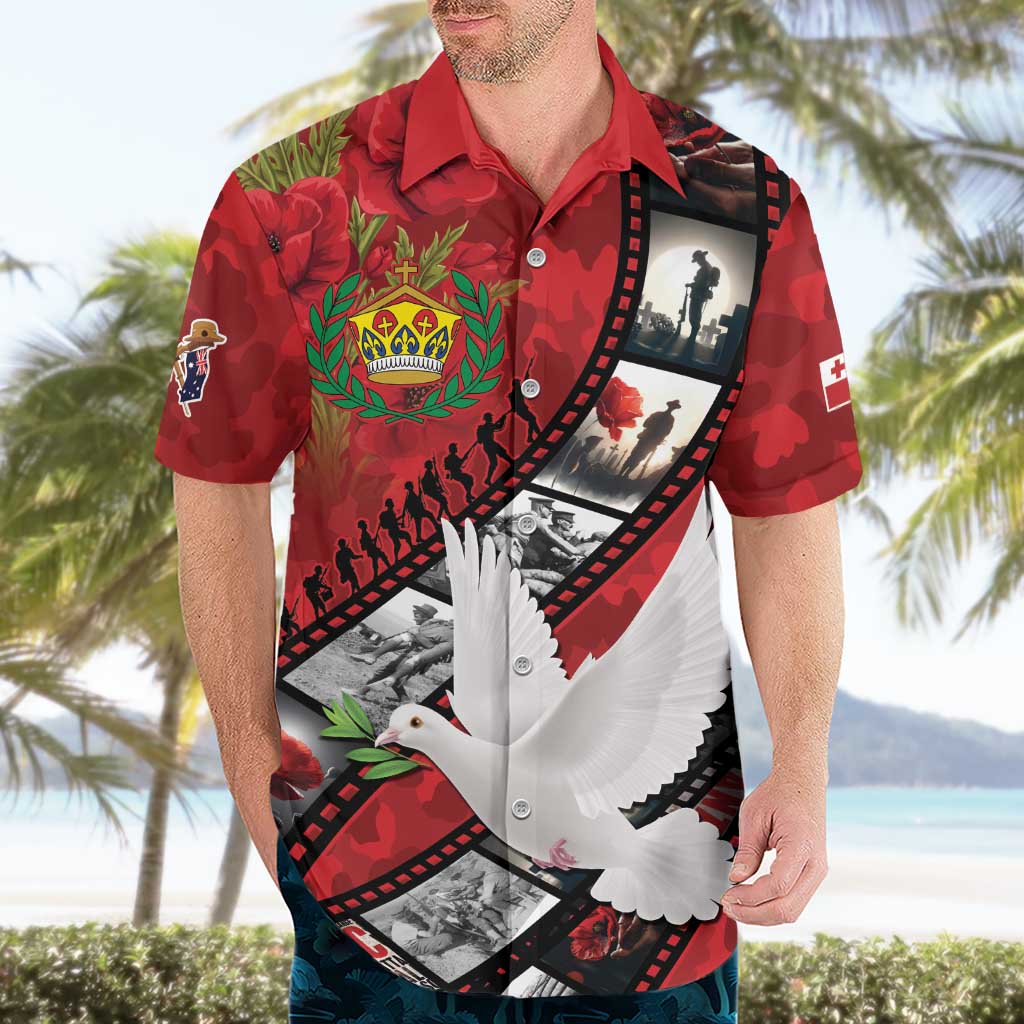 Personalised Tonga ANZAC 1915-2026 Filmstrip Hawaiian Shirt Lest We Forget 25 April