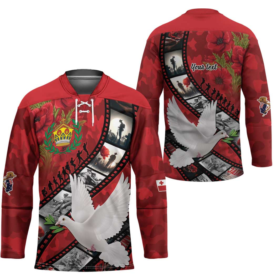 Personalised Tonga ANZAC 1915-2026 Filmstrip Hockey Jersey Lest We Forget 25 April LT9 - Polynesian Pride