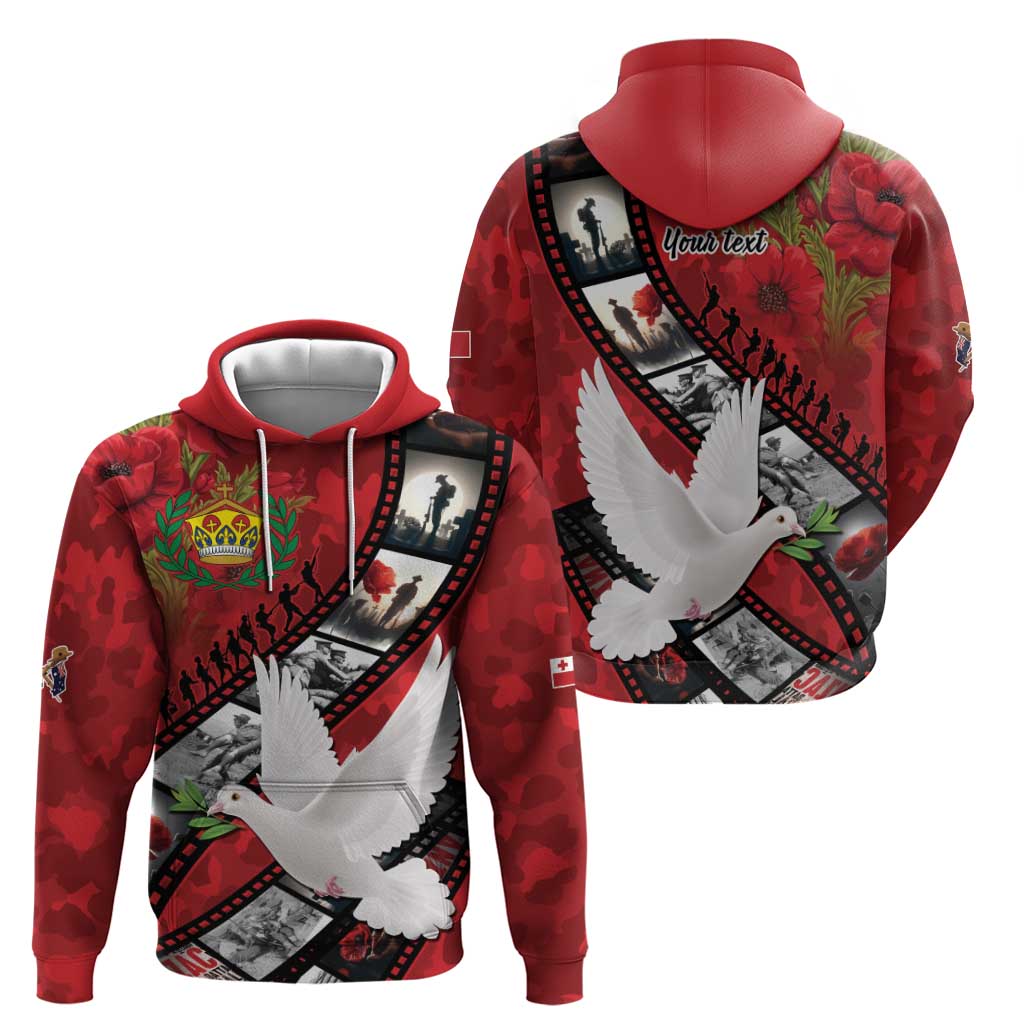 Personalised Tonga ANZAC 1915-2026 Filmstrip Hoodie Lest We Forget 25 April LT9 - Polynesian Pride