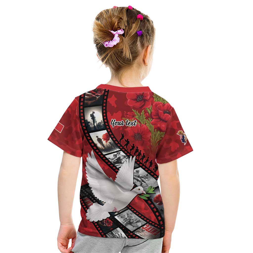 Personalised Tonga ANZAC 1915-2026 Filmstrip Kid T Shirt Lest We Forget 25 April LT9 - Polynesian Pride