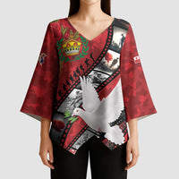 Personalised Tonga ANZAC 1915-2026 Filmstrip Kimono Sleeve Blouse Lest We Forget 25 April LT9 - Polynesian Pride
