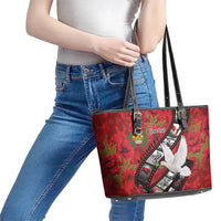 Personalised Tonga ANZAC 1915-2026 Filmstrip Leather Tote Bag Lest We Forget 25 April LT9 - Polynesian Pride