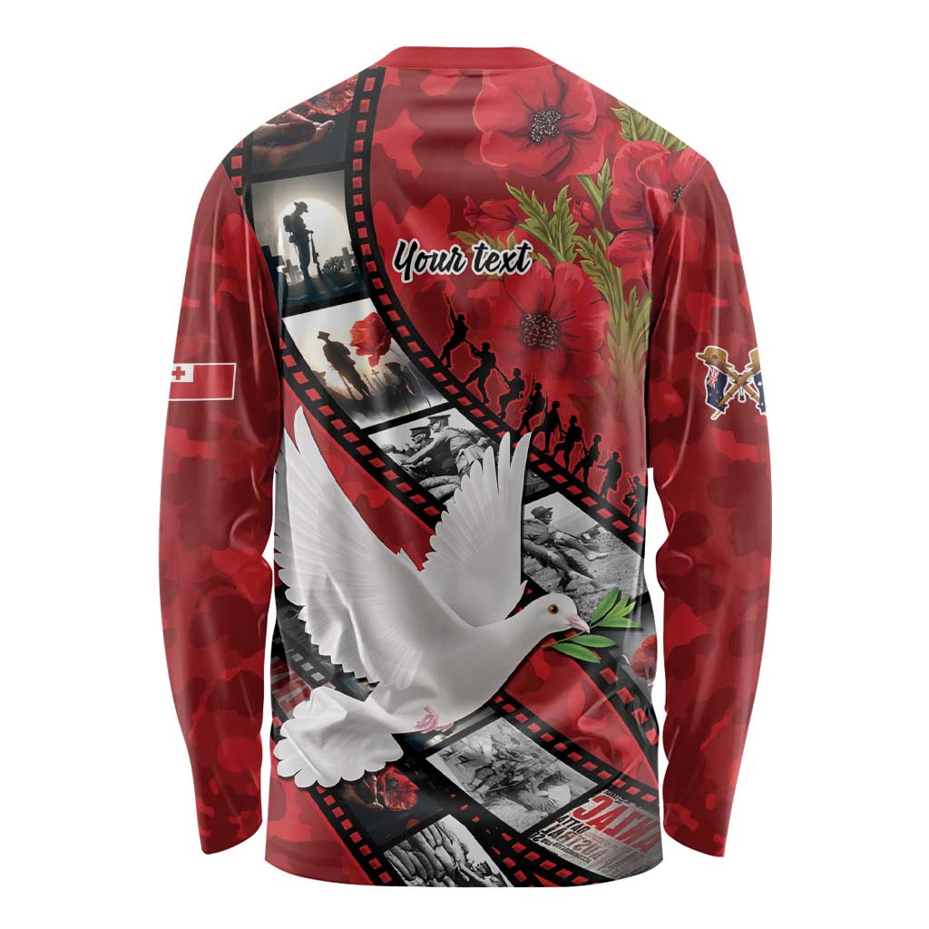 Personalised Tonga ANZAC 1915-2026 Filmstrip Long Sleeve Shirt Lest We Forget 25 April LT9 - Polynesian Pride