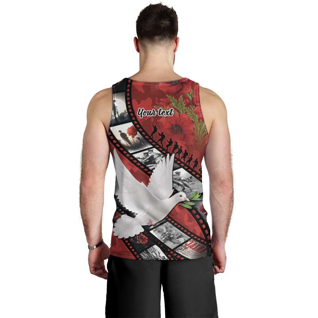Personalised Tonga ANZAC 1915-2026 Filmstrip Men Tank Top Lest We Forget 25 April LT9 - Polynesian Pride