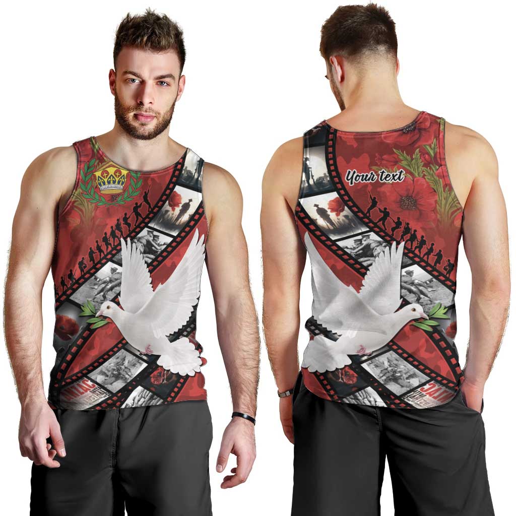 Personalised Tonga ANZAC 1915-2026 Filmstrip Men Tank Top Lest We Forget 25 April LT9 - Polynesian Pride