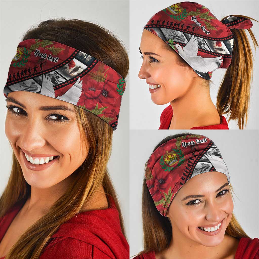 Personalised Tonga ANZAC 1915-2026 Filmstrip Neck Gaiter Lest We Forget 25 April LT9 - Polynesian Pride