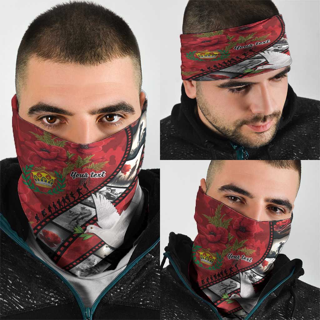 Personalised Tonga ANZAC 1915-2026 Filmstrip Neck Gaiter Lest We Forget 25 April LT9 - Polynesian Pride