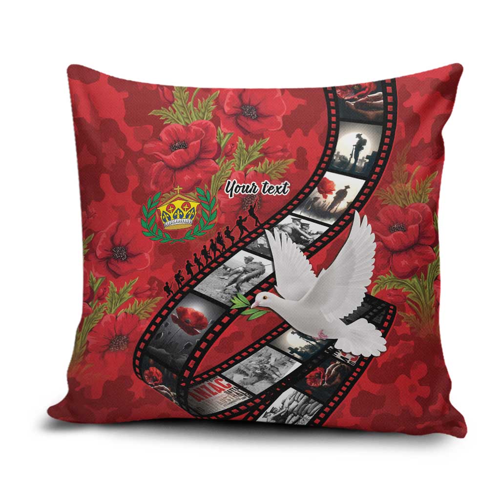 Personalised Tonga ANZAC 1915-2026 Filmstrip Pillow Cover Lest We Forget 25 April LT9 Red - Polynesian Pride