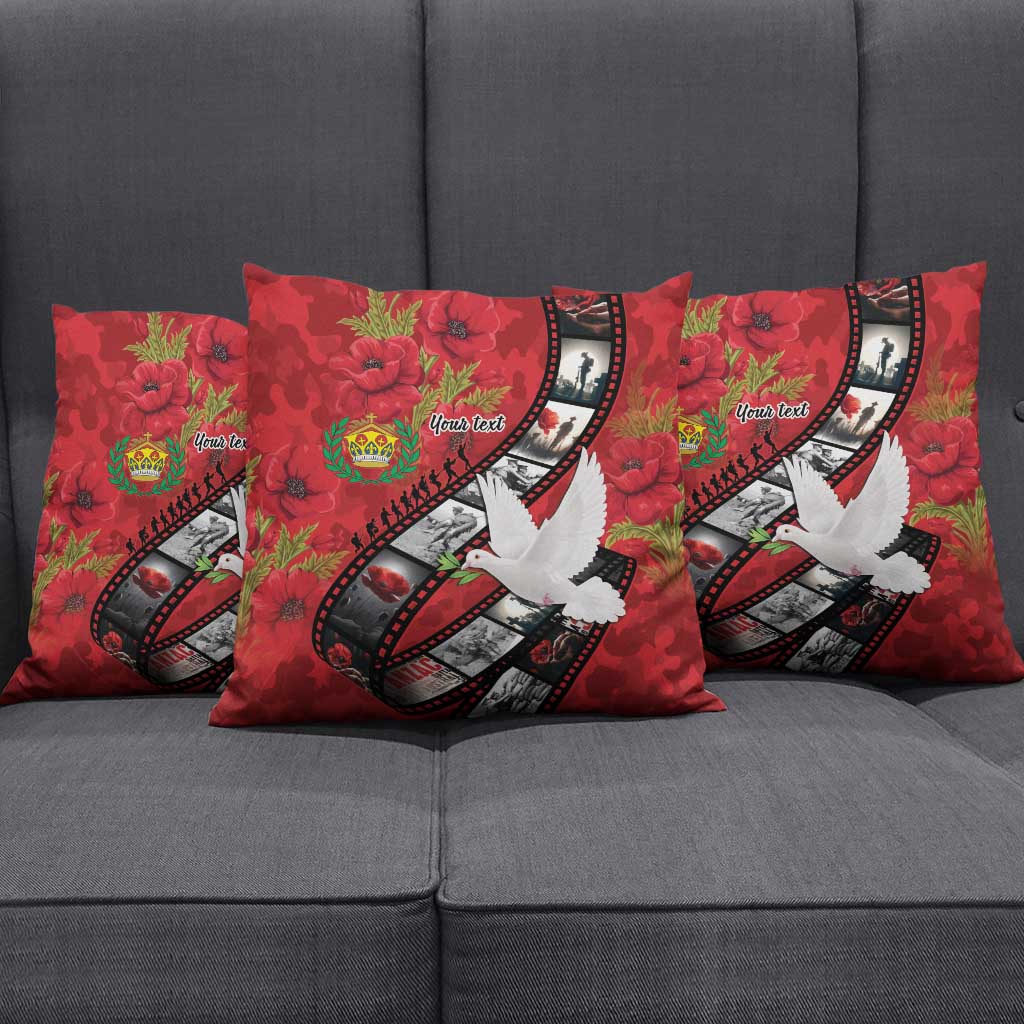 Personalised Tonga ANZAC 1915-2026 Filmstrip Pillow Cover Lest We Forget 25 April LT9 - Polynesian Pride