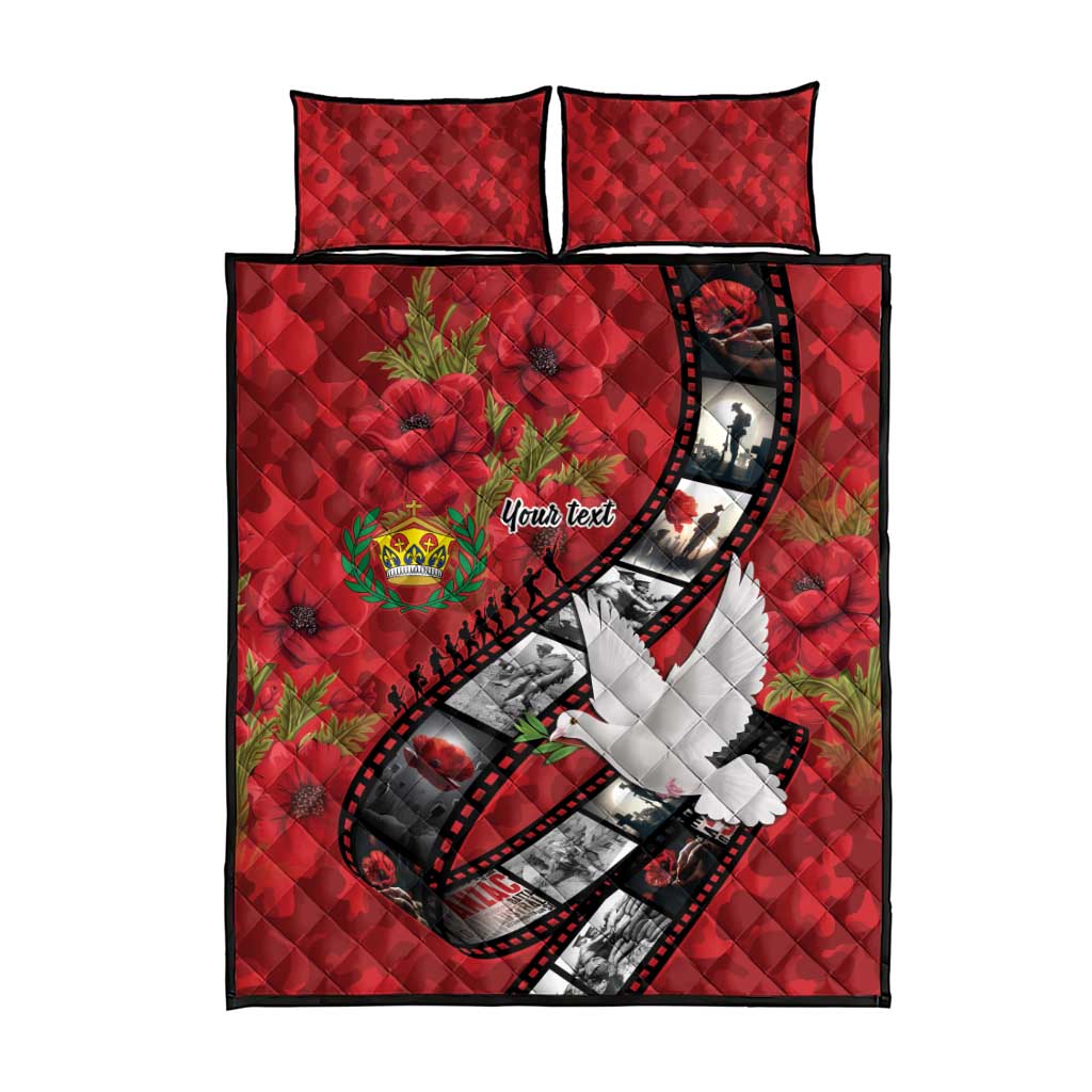 Personalised Tonga ANZAC 1915-2026 Filmstrip Quilt Bed Set Lest We Forget 25 April LT9 - Polynesian Pride