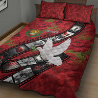 Personalised Tonga ANZAC 1915-2026 Filmstrip Quilt Bed Set Lest We Forget 25 April LT9 - Polynesian Pride