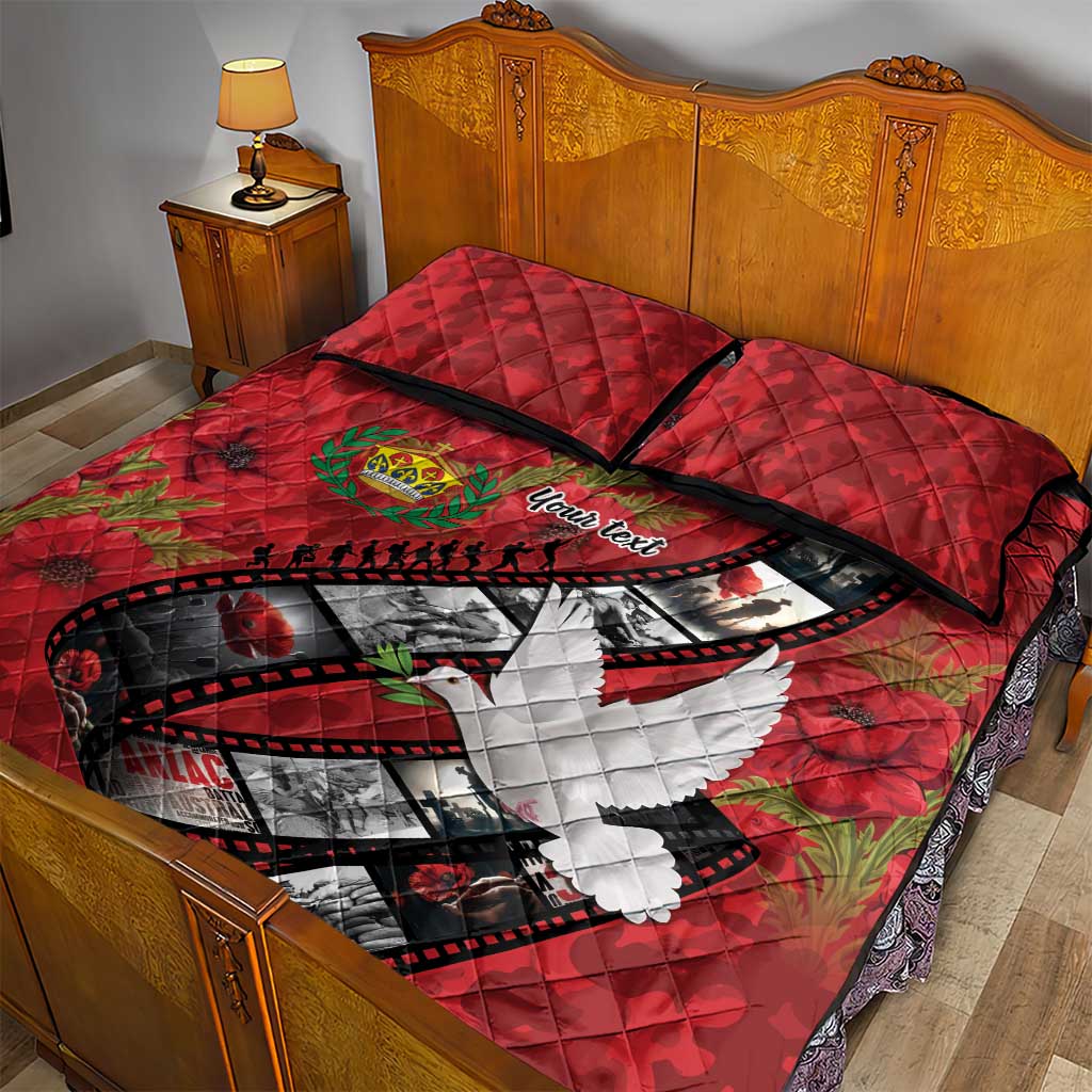 Personalised Tonga ANZAC 1915-2026 Filmstrip Quilt Bed Set Lest We Forget 25 April LT9 - Polynesian Pride