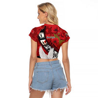 Personalised Tonga ANZAC 1915-2026 Filmstrip Raglan Cropped T Shirt Lest We Forget 25 April LT9 - Polynesian Pride