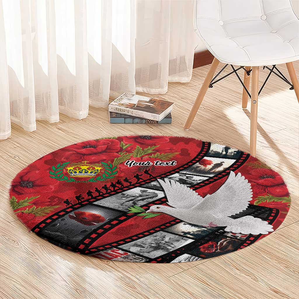 Personalised Tonga ANZAC 1915-2026 Filmstrip Round Carpet Lest We Forget 25 April LT9 - Polynesian Pride