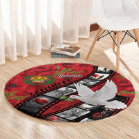 Personalised Tonga ANZAC 1915-2026 Filmstrip Round Carpet Lest We Forget 25 April LT9 - Polynesian Pride