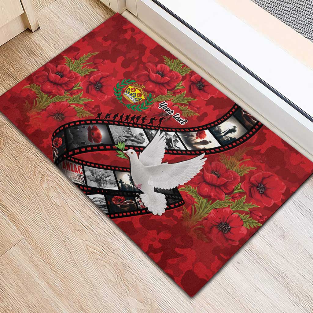 Personalised Tonga ANZAC 1915-2026 Filmstrip Rubber Doormat Lest We Forget 25 April LT9 - Polynesian Pride