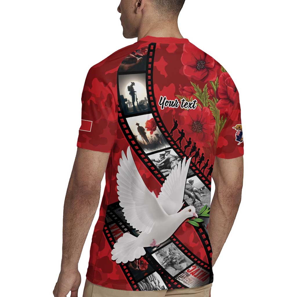 Personalised Tonga ANZAC 1915-2026 Filmstrip Rugby Jersey Lest We Forget 25 April LT9 - Polynesian Pride