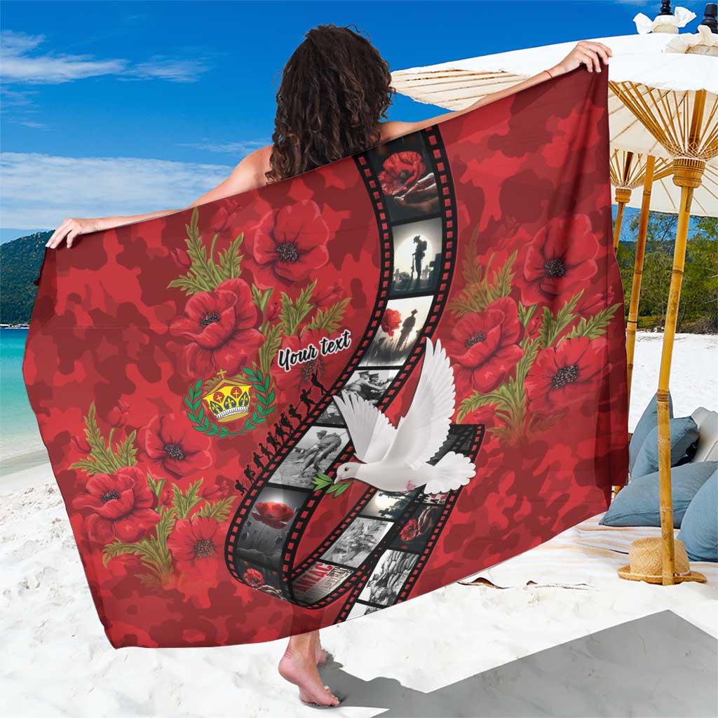 Personalised Tonga ANZAC 1915-2026 Filmstrip Sarong Lest We Forget 25 April LT9 One Size 44 x 66 inches Red - Polynesian Pride