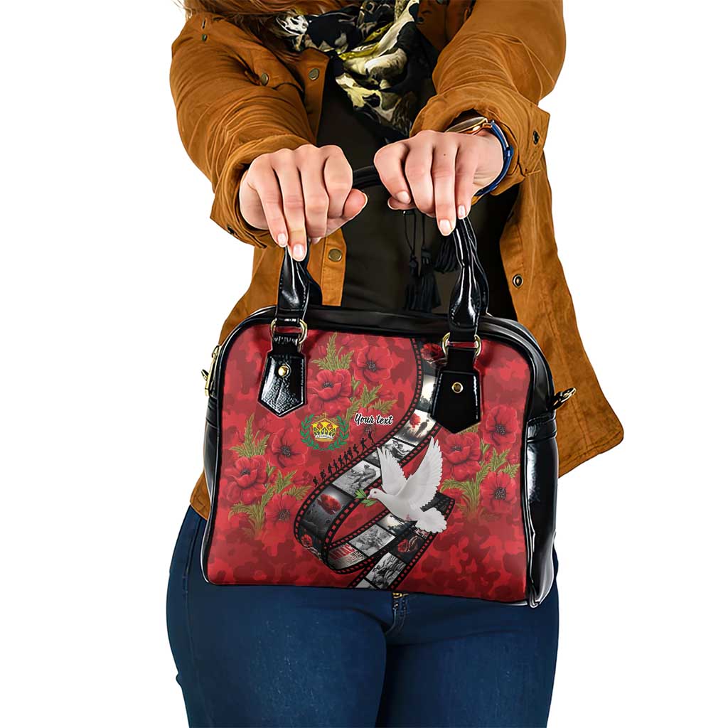 Personalised Tonga ANZAC 1915-2026 Filmstrip Shoulder Handbag Lest We Forget 25 April LT9 One Size Red - Polynesian Pride