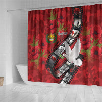 Personalised Tonga ANZAC 1915-2026 Filmstrip Shower Curtain Lest We Forget 25 April LT9 - Polynesian Pride