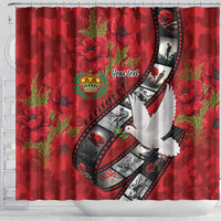 Personalised Tonga ANZAC 1915-2026 Filmstrip Shower Curtain Lest We Forget 25 April LT9 - Polynesian Pride