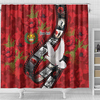 Personalised Tonga ANZAC 1915-2026 Filmstrip Shower Curtain Lest We Forget 25 April LT9 - Polynesian Pride