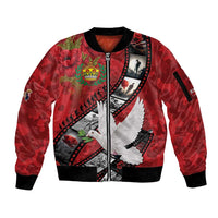 Personalised Tonga ANZAC 1915-2026 Filmstrip Sleeve Zip Bomber Jacket Lest We Forget 25 April LT9 Unisex Red - Polynesian Pride