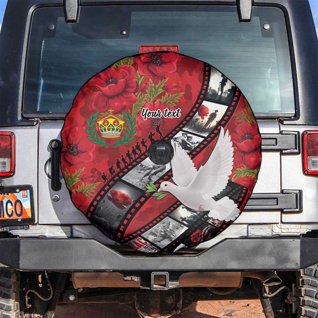 Personalised Tonga ANZAC 1915-2026 Filmstrip Spare Tire Cover Lest We Forget 25 April LT9 Red - Polynesian Pride