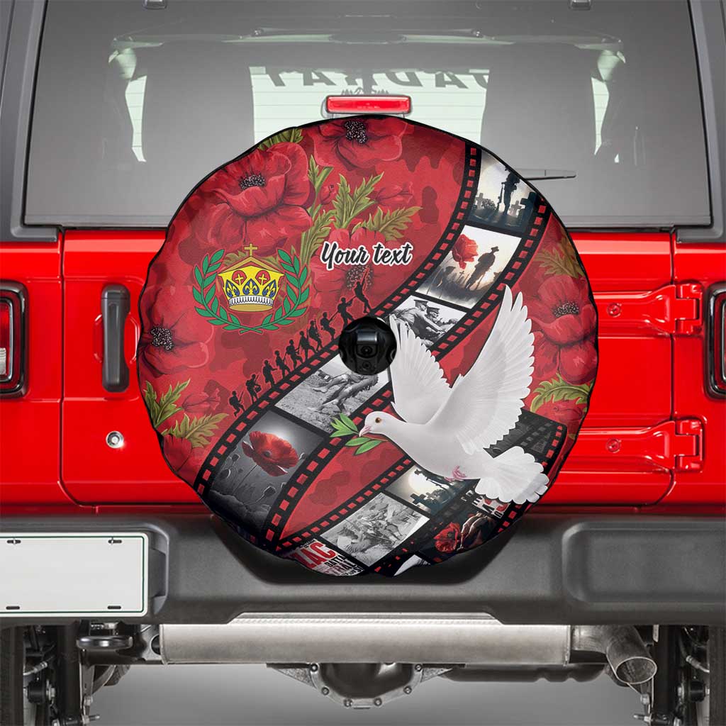 Personalised Tonga ANZAC 1915-2026 Filmstrip Spare Tire Cover Lest We Forget 25 April LT9 - Polynesian Pride