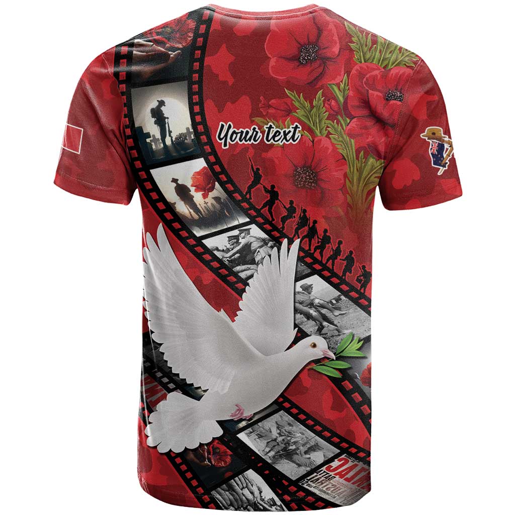 Personalised Tonga ANZAC 1915-2026 Filmstrip T Shirt Lest We Forget 25 April LT9 - Polynesian Pride