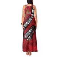 Personalised Tonga ANZAC 1915-2026 Filmstrip Tank Maxi Dress Lest We Forget 25 April LT9 - Polynesian Pride