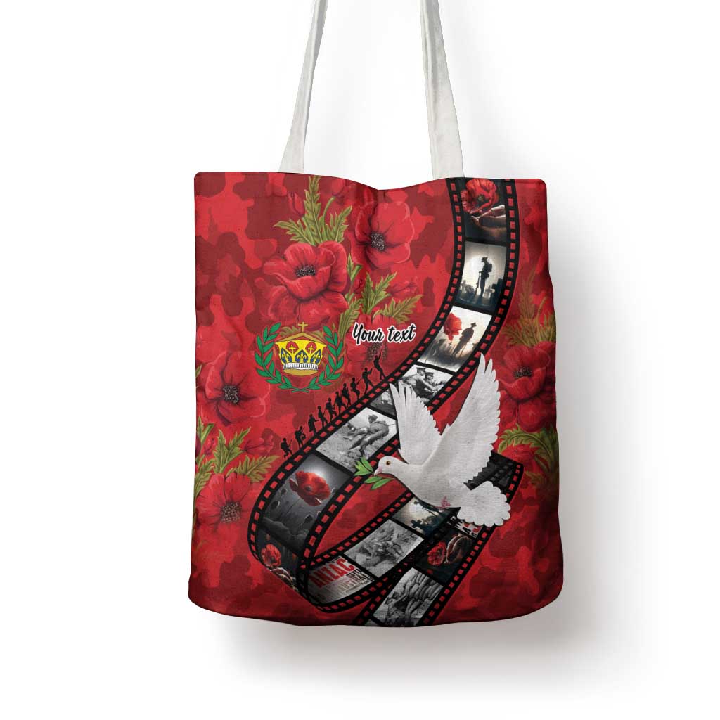 Personalised Tonga ANZAC 1915-2026 Filmstrip Tote Bag Lest We Forget 25 April LT9 - Polynesian Pride