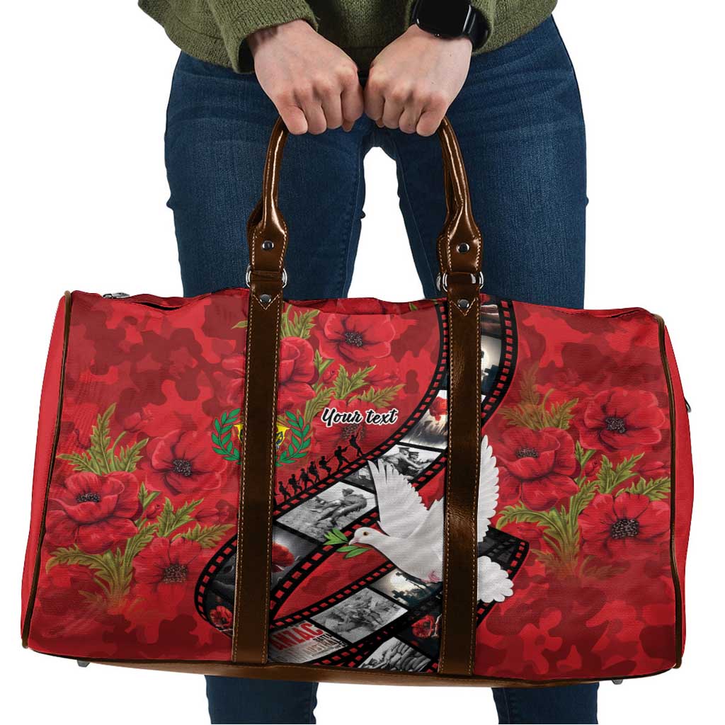 Personalised Tonga ANZAC 1915-2026 Filmstrip Travel Bag Lest We Forget 25 April LT9 Red - Polynesian Pride