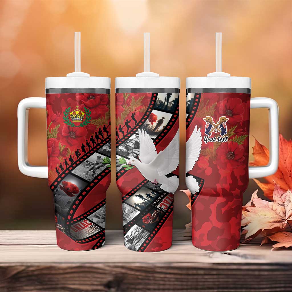 Personalised Tonga ANZAC 1915-2026 Filmstrip Tumbler With Handle Lest We Forget 25 April LT9 - Polynesian Pride
