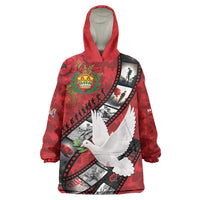Personalised Tonga ANZAC 1915-2026 Filmstrip Wearable Blanket Hoodie Lest We Forget 25 April LT9 One Size Red - Polynesian Pride